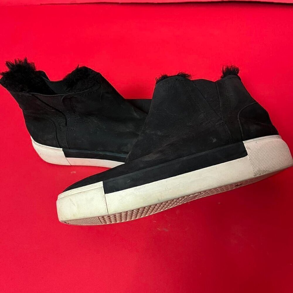 J slides nyc / Chunky black fluffy high​​​​​​
